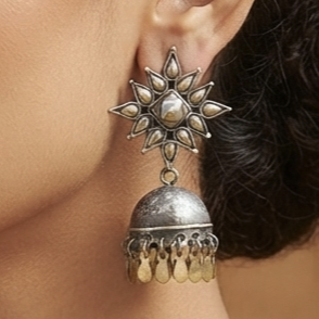 Square Dual Tone Jhumkas 